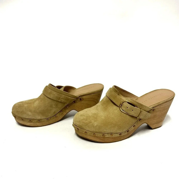 NWOT Veronica Beard Hendrix Suede Clog - Boho Backless Heeled Clog - Picture 5 of 11